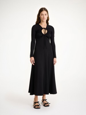 By Malene Birger Deija Maxi Dress Pletenina Crne | HR_BB81399