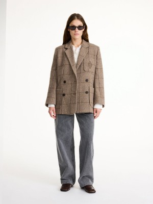By Malene Birger Railey Double-breasted Sakoi Autumn check | HR_BB12569